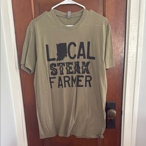 Olive Green “Local Steak Farmer” Graphic T-Shirt